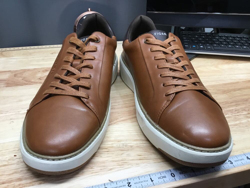 Tommy Hilfiger Hines Running Sneakers Men's 10.5 Brown Leather Lace Up Low Top